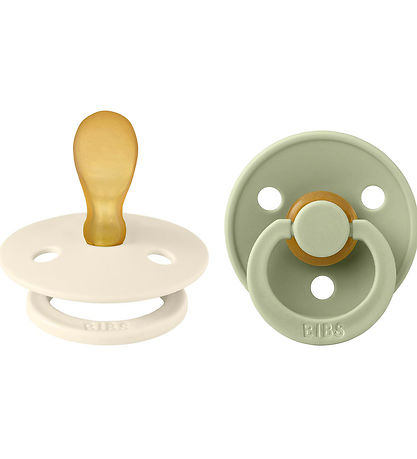 BIBS Colour Pacifiers - 2-Pack - Size 2 - Symmetrical - Ivory/Sa