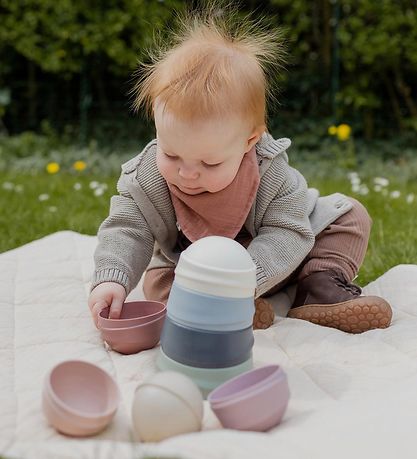 BIBS Stacking Tower - 8 Parts - Pastel Rainbow