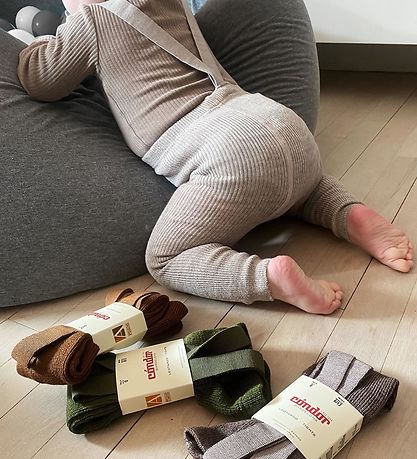 Condor Leggings M. axlaböndum - Ull/Akrýl - Terracotta