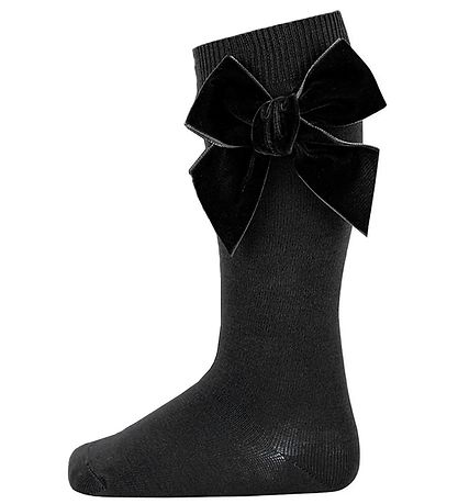 Condor Knee-High Socks w. Bow - Black