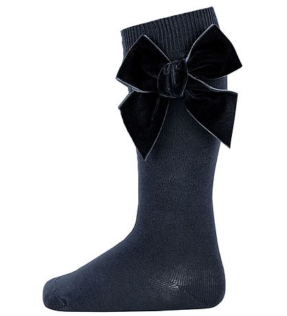 Condor Knestrømper m. Sløyfe - Navy