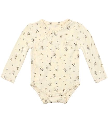 Petit Town Sofie Schnoor Wrap Bodysuit l/s - Antique White w. Fl