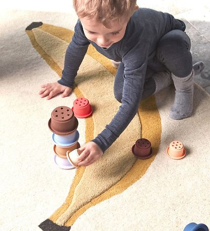 OYOY Stack cups - Tawa Silicone - Caramel/Blue