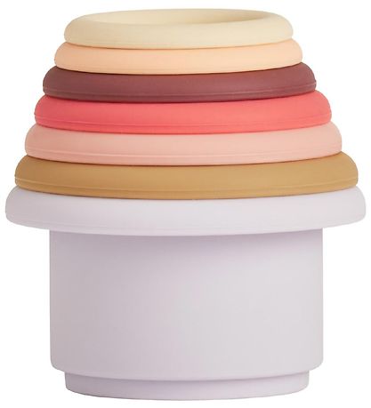 OYOY Stack cups - Tawa Silicone - Cherry Red/Vanilla
