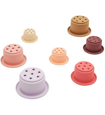 OYOY Stack cups - Tawa Silicone - Cherry Red/Vanilla