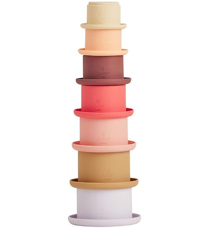 OYOY Stack cups - Tawa Silicone - Cherry Red/Vanilla