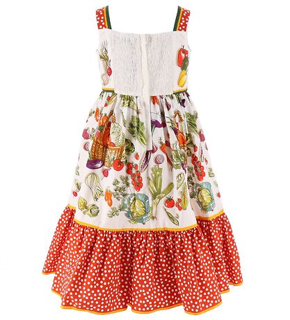 Dolce & Gabbana Kleid - Capri - Weiß/Rot m. Gemüse