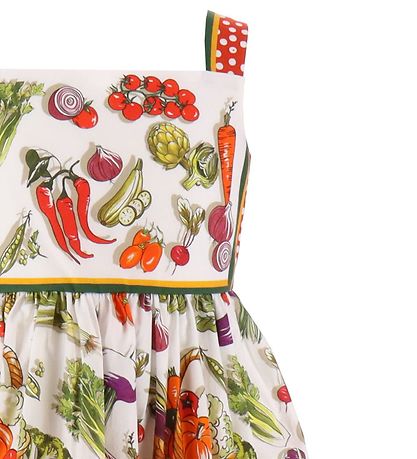 Dolce & Gabbana Kleid - Capri - Weiß/Rot m. Gemüse