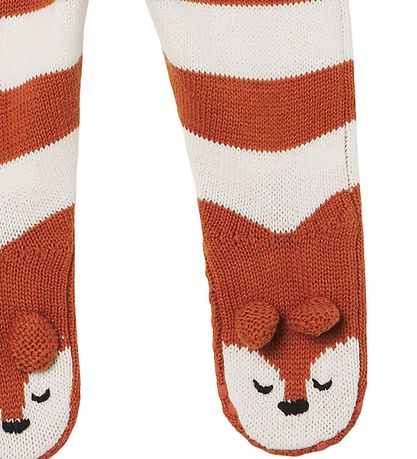 Stella McCartney Kids Leggings m. Foder - Stickad - Vit/Brunrand