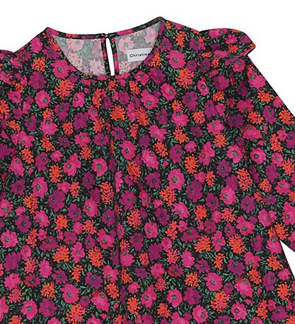 Christina Rohde Kleid - Schwarz m. Blumen