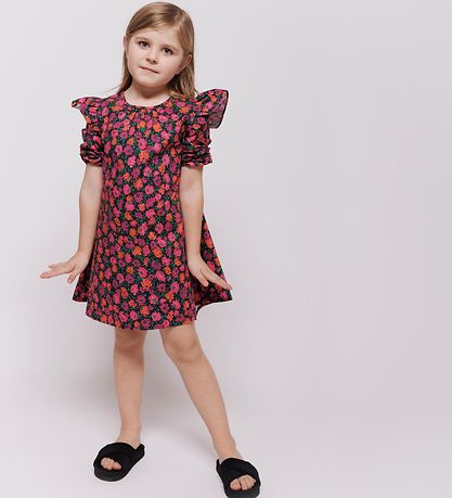 Christina Rohde Kleid - Schwarz m. Blumen