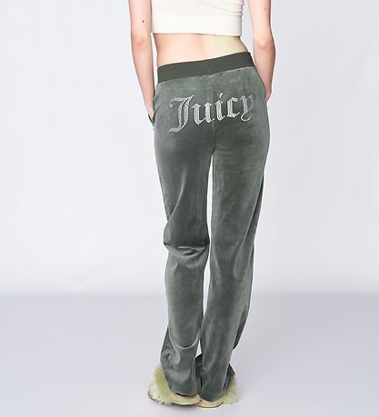 Juicy Couture Velours Hosen - Dark Moos