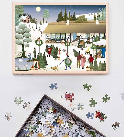 Vissevasse Puzzle Game - 1000 Bricks - Christmas Tree Farm