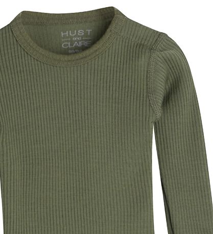 Hust and Claire Samfella L/æ - Berry - Rib - Ull - Dusty Green