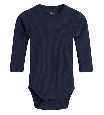 Hust and Claire Bodysuit l/s - Berry - Rib - Wool - Navy