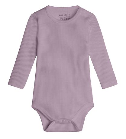 Hust and Claire Bodysuit l/s - Berry - Rib - Wool - Dusty Rose