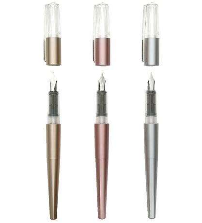 Ooly Fountain pen with. Notebook - 3 Pcs - Dual Tip Metallic Mar