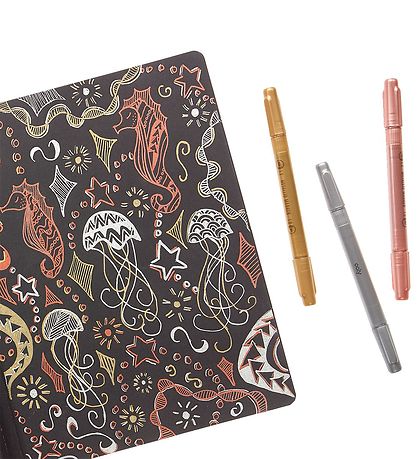 Ooly Dubbelzijdig Markers - 3 stk - Modern Trio Dual Tip Metalli