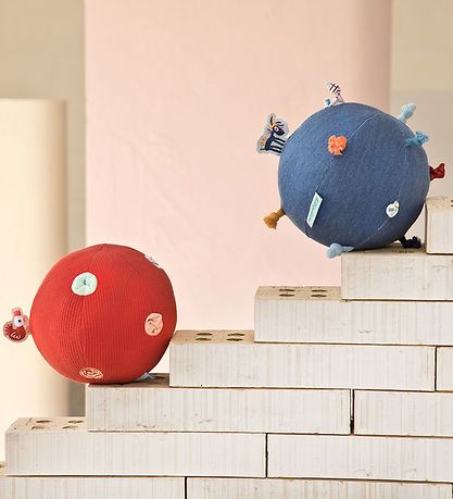 Lilliputiens Activity Ball ball w. Rattle - Paulette - Red/Multi