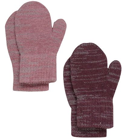 CeLaVi Fäustlinge - Wolle/Polyester - 2er-Pack - Rose Brown m. R