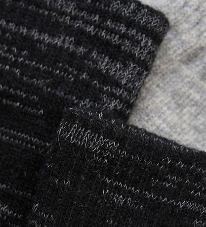 CeLaVi Handschuhe - Wolle/Polyester - 2er-Pack - Grau/Schwarz m.