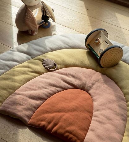 Sebra Knitted Play Mat - Rainbow - 130x85cm - Sunset Rose