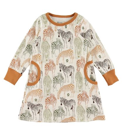 Katvig Kleid - Weiß m. Zebra