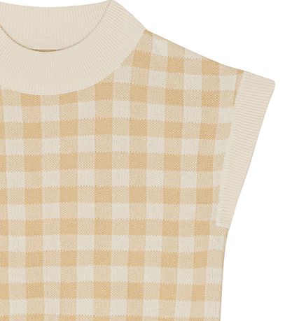 Monsieur Mini Waistcoat - Knitted - Gingham - Moss/Offwhite