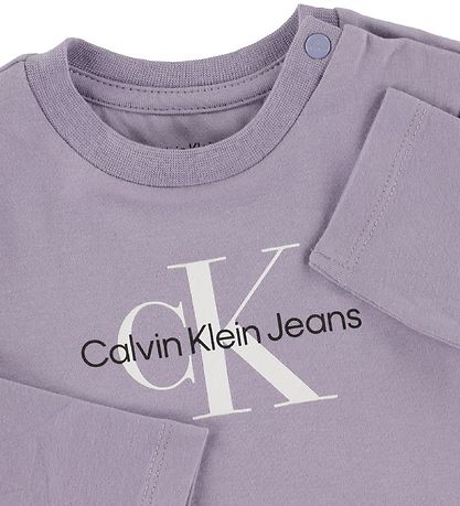 Calvin Klein Bluse - Monogramm - Rauchig Lilac