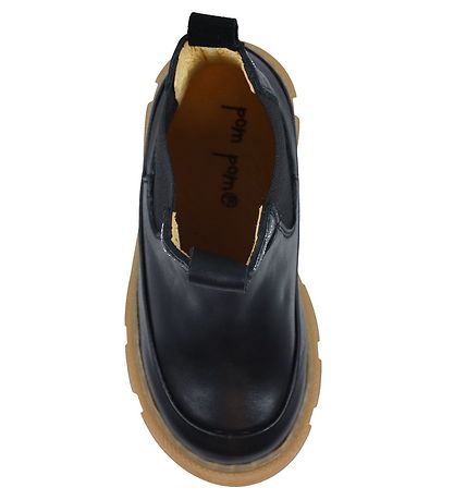 Pom Pom Boots - Chunky Chelsea Boot - Black