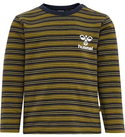 Hummel Bluse - HmlUnited T-Shirt L/s - Gestreift - Black Iris/Gr