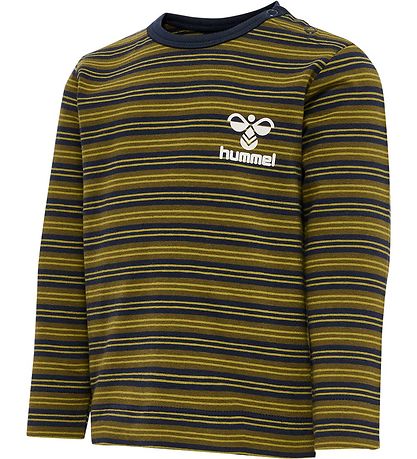Hummel Bluse - HmlUnited T-Shirt L/s - Gestreift - Black Iris/Gr