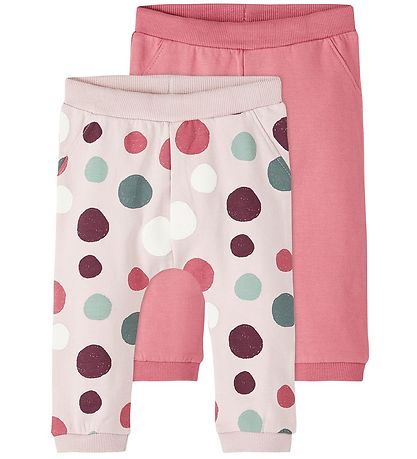 Name It Jogginghosen - 2er-Pack - NbfOfane - Brüniertes Flieder