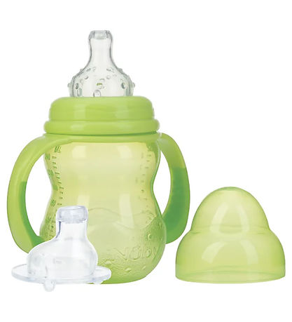 Nuby Nappflaska med. Handtag och Drickpip - 240ml - Grön