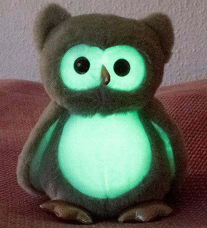 Teddykompaniet Soft Toy - Glow-In-The-Dark Owl - Pink