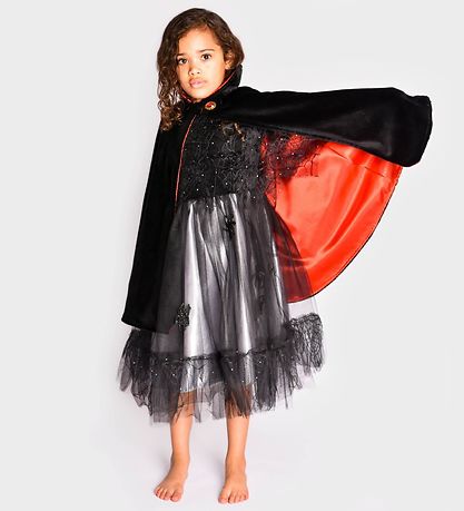 Den Goda Fen Costume - Vampire Cloak - Black/Red