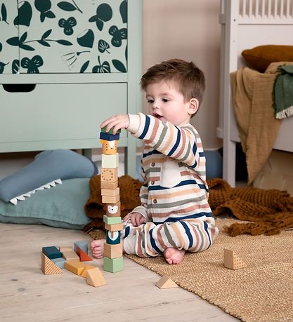 Sebra Building Blocks - Wood - Wildlife Animals