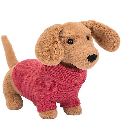 Jellycat Soft Toy - 24 cm - Sweater Sausage Dog Pink