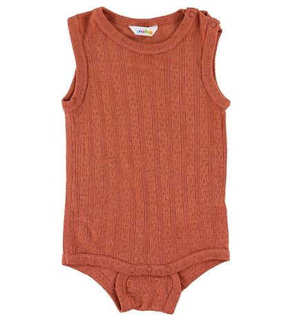 Joha Bodysuit Sleeveless - Wool/Silk - Orange