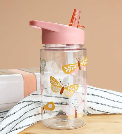 A Little Lovely Company Water Bottle with. Straws - 450 mL - But