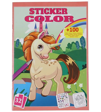Megastar Colouring Book w. Stickers - 32 Pages - Unicorn