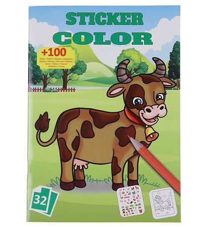 Megastar Colouring Book w. Stickers - 32 Pages - Farm