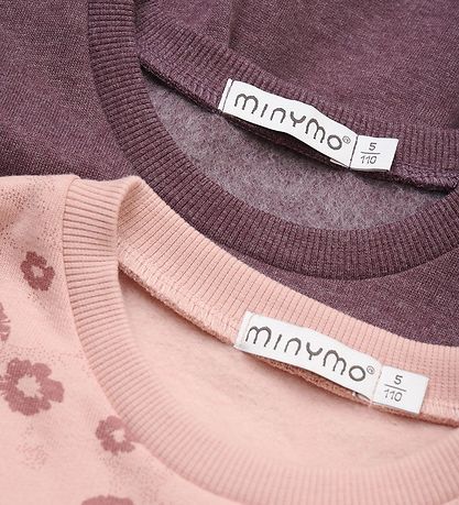 Minymo Sweatkleid - 2er-Pack - Misty Rose