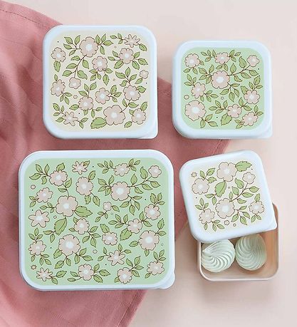 A Little Lovely Company Lunchbox Set - 4 pcs - Blossoms
