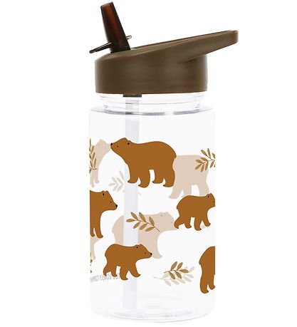 A Little Lovely Company Water Bottle with. Straws - 450 mL - Bea