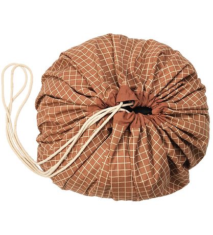 Play&Go Leikteppi - Ø140 - Grid Brown
