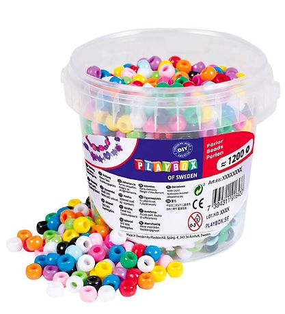 Playbox Perlur - Kongó perlur I Fata - 1200 Stk.