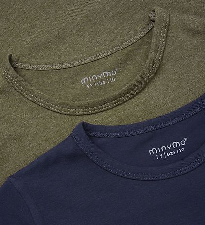 Minymo T-shirt - 2-Pack - Dark Olive