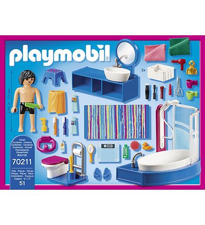 Playmobil Puppenhaus - Badezimmer mit Wanne - 70211 - 51 Teile