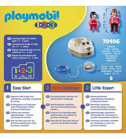 Playmobil 1.2.3 - My Sled Dog - 70406 - 6 Parts